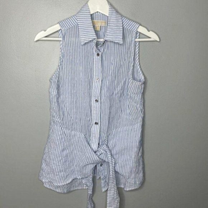 Michael Michael Kors Blue‎ Striped Gauze Blouse
